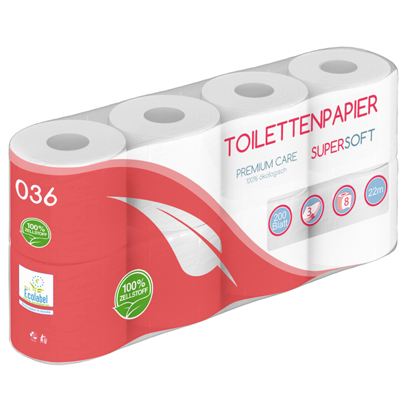 Toilettenpapier 3 lagig 100% Zellstoff SOFT 250 Bl