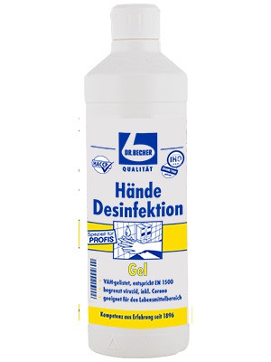 Hände Desinfektion Gel 500ml- Rundflasche